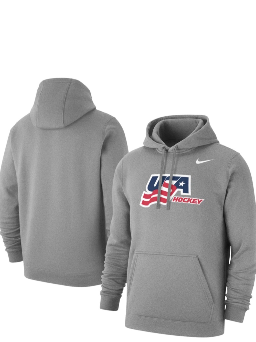 NWT Nike USA Hockey Club Fleece Pullover Hoodie Dark Grey Men's XXL M31777USAH